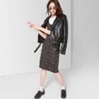 Women's Floral Print Strappy Scoop Neck Knit Midi Dress - Wild Fable Black