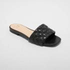 Women's Ama Quilted Slide Sandals - A New Day Black
