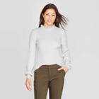 Women's Long Sleeve Crewneck Pullover Sweater - A New Day Gray M,