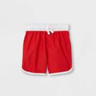 Toddler Boys' Dolphin Hem Swim Trunks - Cat & Jack Red
