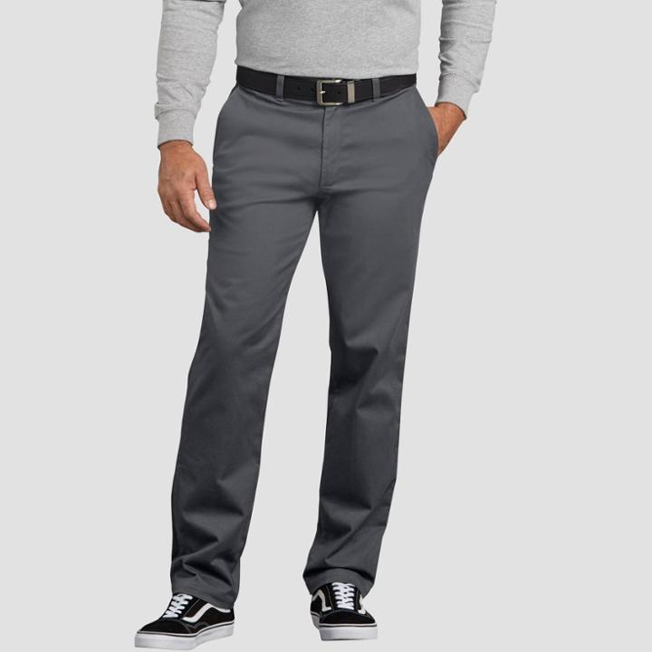 Dickies Men's Slim Fit Taper Chino Pants - Charcoal Heather 34x34, Grey Grey