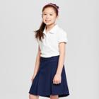 Girls' Short Sleeve Interlock Uniform Polo Shirt - Cat & Jack White