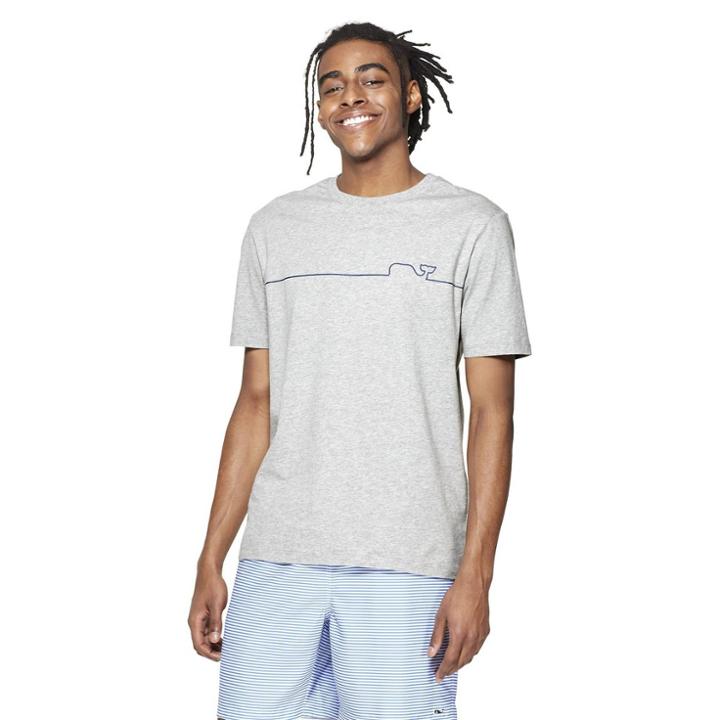 Men's Short Sleeve Whale Line Graphic Crewneck T-shirt - Gray S - Vineyard Vines For Target