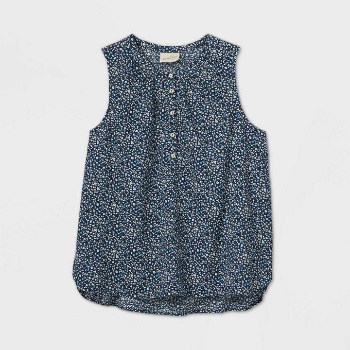 Women's Plus Size Floral Sleeveless Half-placket Top - Universal Thread 2x, Women's, Size: 2xl,