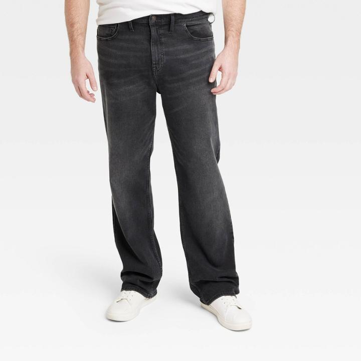 Men's Big & Tall Straight Fit Jeans - Goodfellow & Co Black Denim