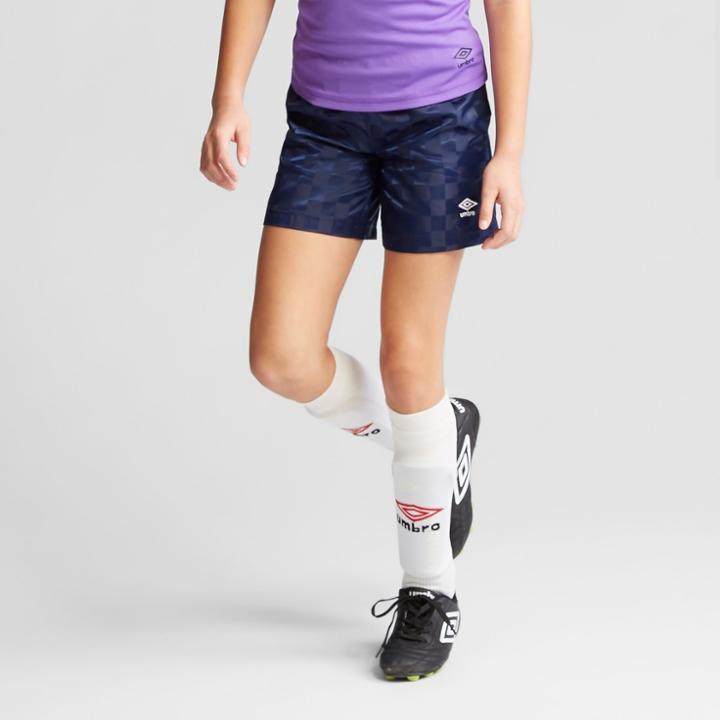 Umbro Girls' Checkerboard Shorts - Navy (blue)