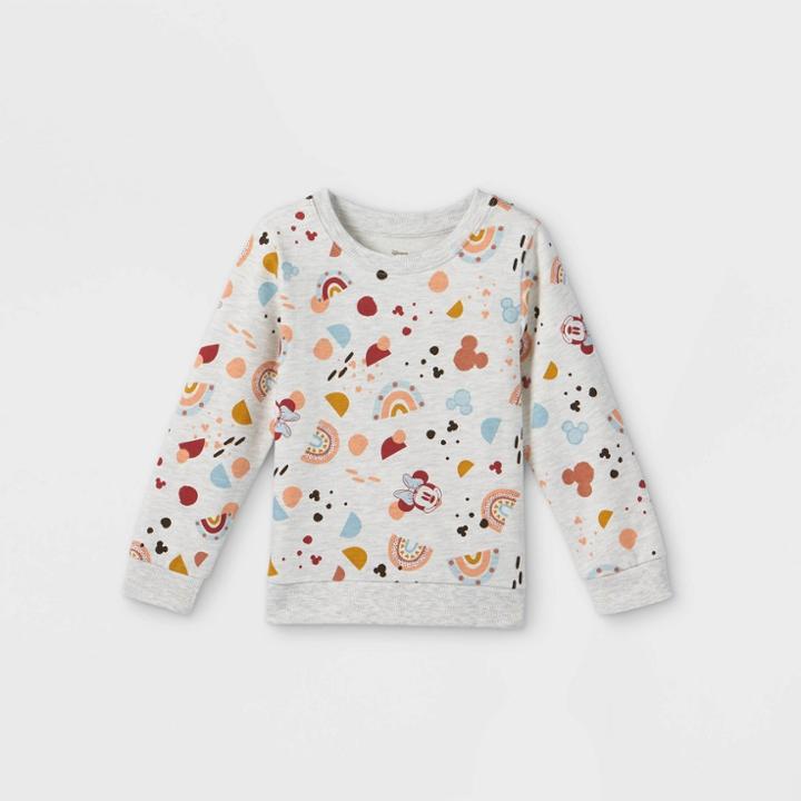 Toddler Girls' Minnie Mouse Pullover - Oatmeal