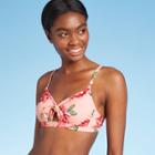 Women's Tie-front Bikini Top - Kona Sol Pink Floral