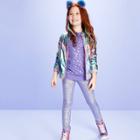 Girls' Allover Rainbow Foil Sweatshirt - More Than Magic Xs (4-5), Girl's,