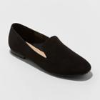 Women's Trinity Microsuede Slip On Flat Loafers - A New Day Black