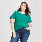 Women's Plus Size Meriwether Crew Neck Short Sleeve T-shirt - Universal Thread Green
