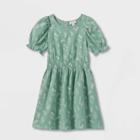 Girls' Floral Woven Gauze Dress - Cat & Jack Ocean Green