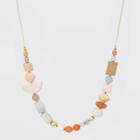 Semi-precious Red Aventurine And Angelite Opal With Worn Gold Necklace - Universal Thread Red/blue/cream, Red/blue/ivory