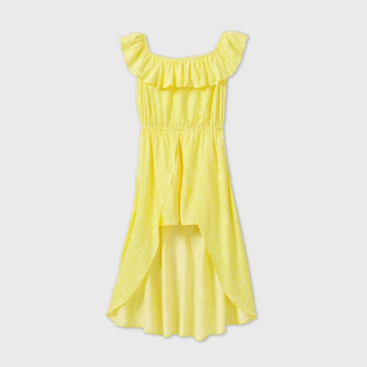 Girls' Walk-through Sleeveless Ruffle Sleeve Dress - Art Class
