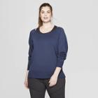 Target Women's Plus Size Cozy Crew Neck Sweatshirt - Joylab Navy (blue)