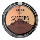 Nyx Professional Makeup 3 Steps To Sculpt Face Sculpting Pressed Powder Palette - Medium Wash