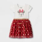 Toddler Girls' Disney Minnie Mouse Printed Tutu Dress - Ivory