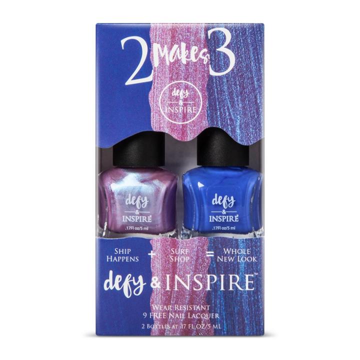 Defy & Inspire Nail Kit Ship Happens + Surf Shop - 2pk, Baby Blues
