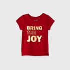 Toddler Girls' 'joy' With Shine Short Sleeve T-shirt - Cat & Jack Red