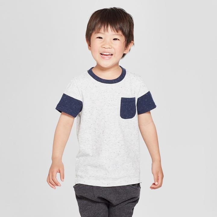 Toddler Boys' Pocket Short Sleeve T-shirt - Cat & Jack Heather Gray