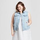 Women's Plus Size Denim Vest - Universal Thread Light Wash X, Blue