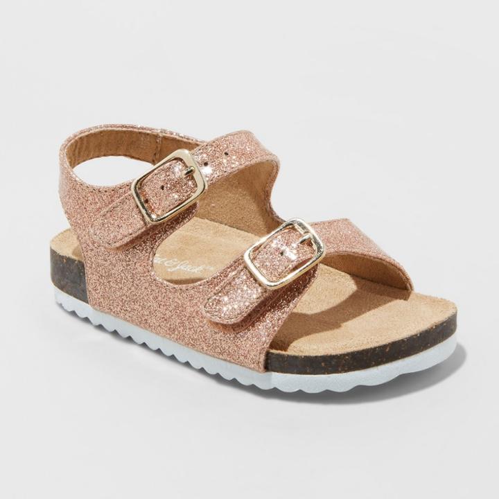 Toddler Girls' Tisha Comfort Foodbed Sandals - Cat & Jack Rosegold