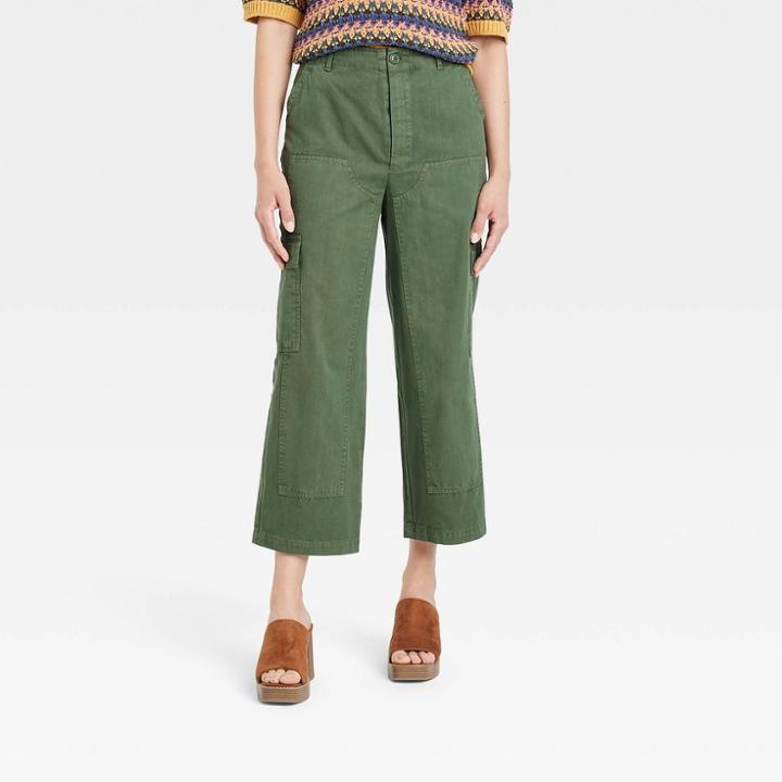 Women's High-rise Utility Cargo Pants - Universal Thread Green
