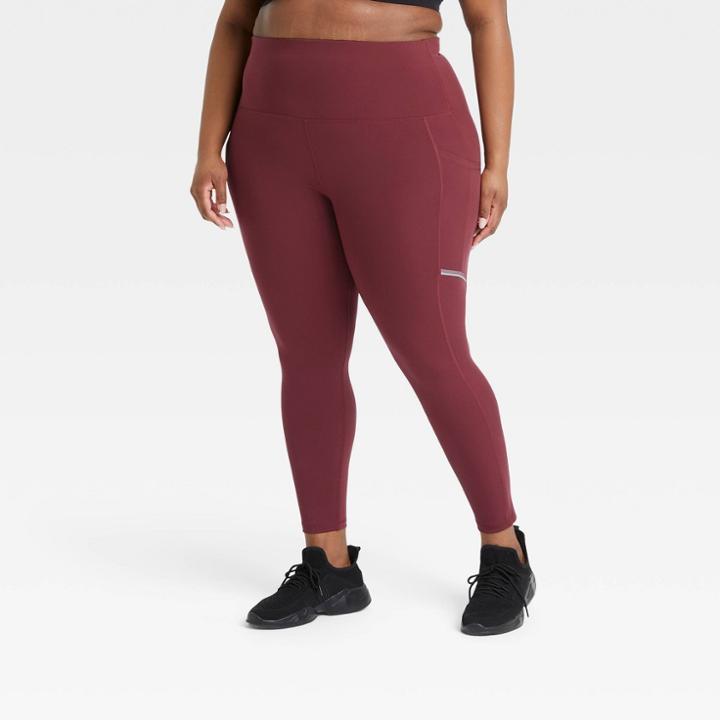 Women's Plus Size Sculpt Ultra High-rise 7/8 Run Leggings - All In Motion Garnet Red