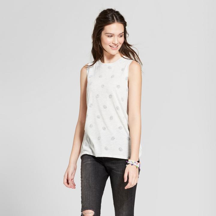 Women's Football Print Graphic Muscle Tank Top - Modern Lux (juniors') Gray