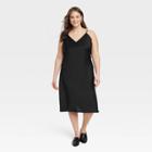 Women's V-neck Slip Dress - A New Day Black