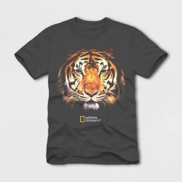 Men's National Geographic Tiger Face Short Sleeve Graphic T-shirt - Black