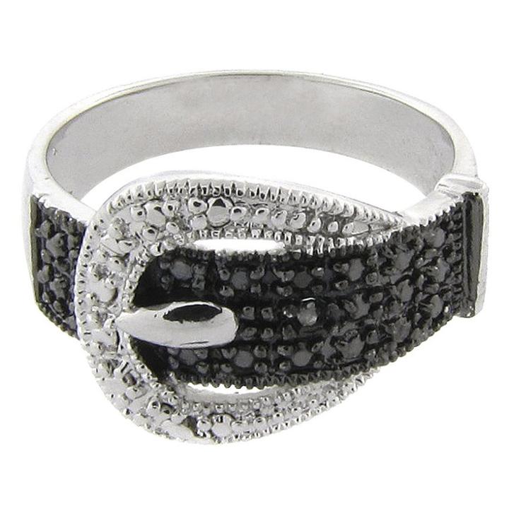 Target Black/white Diamond Buckle Ring - Size 8, Women's,