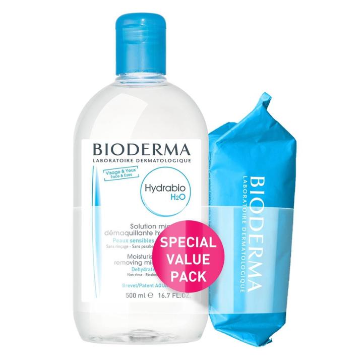 Bioderma Hydrabio H2o Micellar Water Makeup Remover And Facial Cleansing Wipes