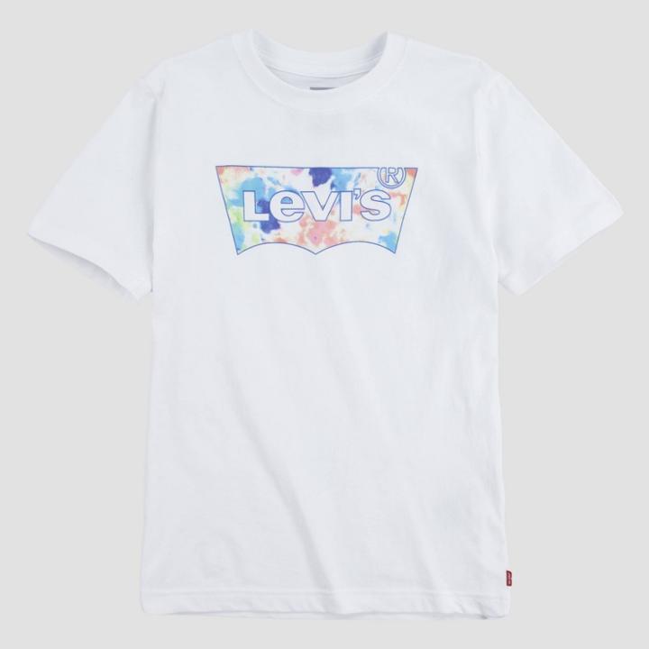 Levi's Boys' Tie-dye Batwing Logo Short Sleeve T-shirt - White
