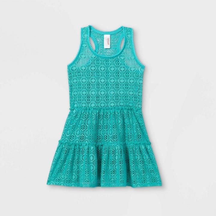 Girls' Crochet Solid Cover Up - Cat & Jack Aqua