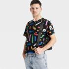 No Brand Pride Adult Rainbow Colors Short Sleeve T-shirt - Black