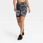 Women's Sculpted Linear Camo Print High-waisted Bike Shorts 7 - All In Motion Dark Gray