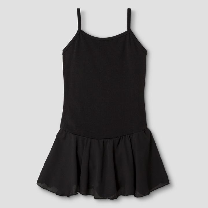 Danshuz Girls' Camisole Tank Leotard With Skirt - Black