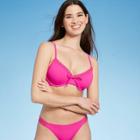 Women's Crochet Detail Bikini Top - Shade & Shore Magenta