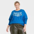 Women's Plus Size Natural Light Graphic Sweatshirt - Royal Blue