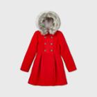 Girls' Faux Fur Trim Wool Jacket - Cat & Jack Red