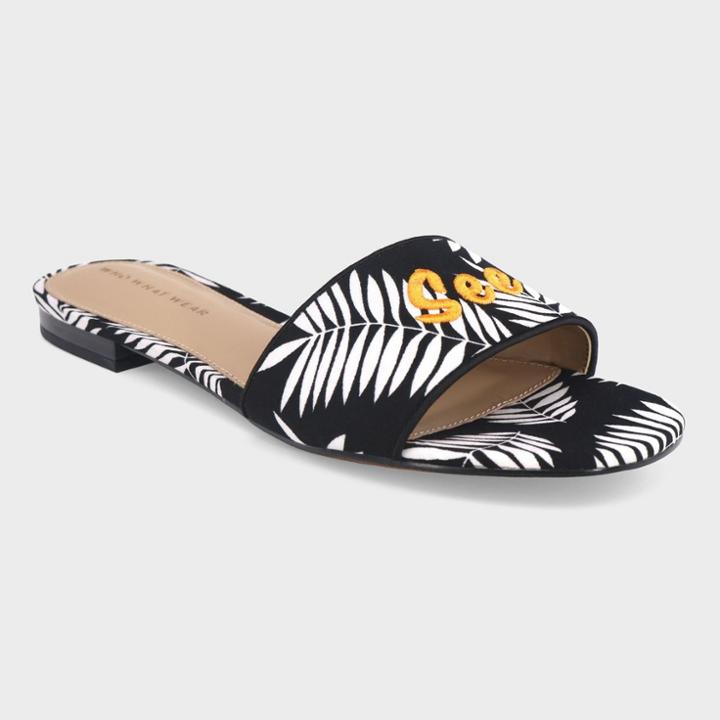 Women's Sloane Palm Slide Sandals - Who What Wear Black