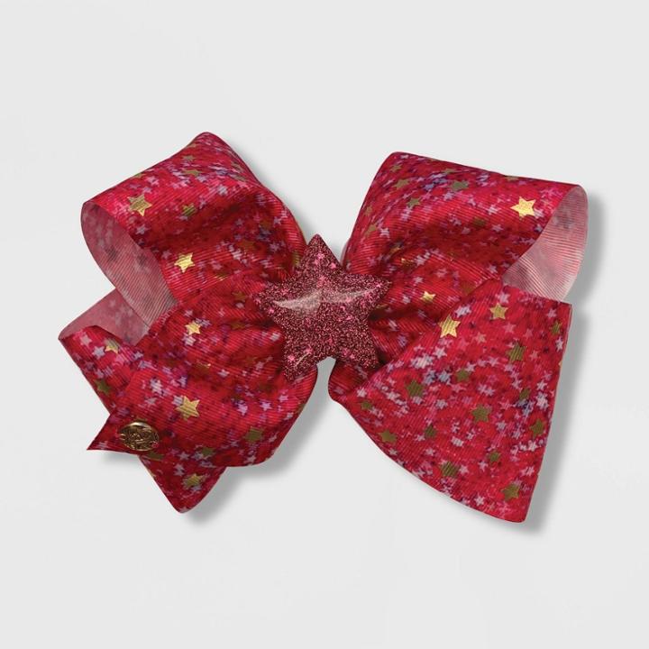 Girls' Jojo Siwa Fuchsia Stars Bow Hair Clip,