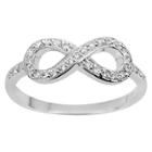Journee Collection Tressa Collection Sterling Silver Cubic Zirconia Infinity Ring - Silver