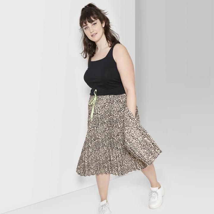 Women's Plus Size Square Neck Tank Top - Wild Fable Black