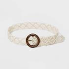 Women's Macrama Wood O Ring Belt - Universal Thread Cream Xs, Women's, Beige