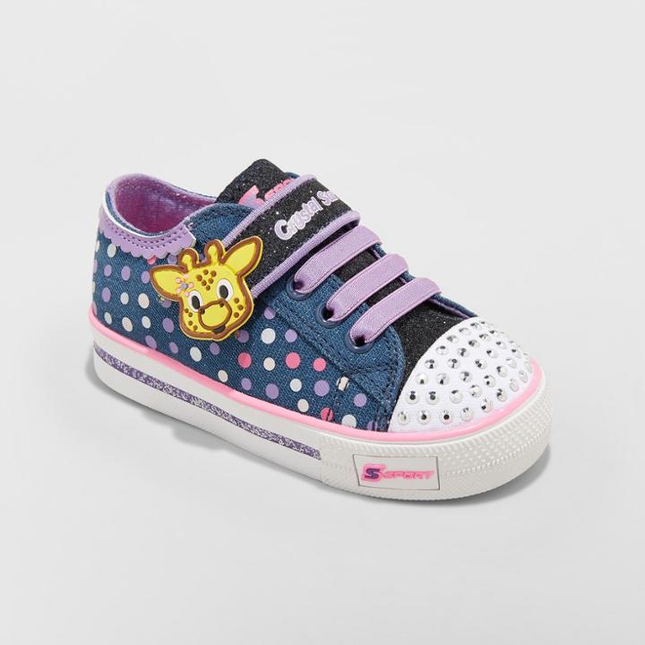 Toddler Girls' S Sport By Skechers Glimmer Stars Light Up Sneakers - Navy (blue)