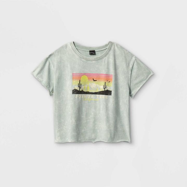 Girls' Graphic Boxy Short Sleeve T-shirt - Art Class Green