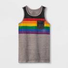 Well Worn Pride Gender Inclusive Adult Striped Tank Top - Gray Xs, Adult Unisex