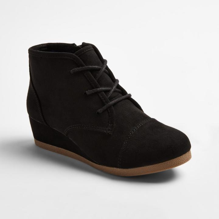 Girls' Shelby Wedge Laceup Bootie Cat & Jack - Black